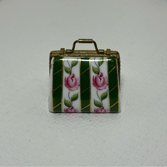 Cabbage Rose Miniature Porcelain Trinket Box, Antique - Picture 4 of 8